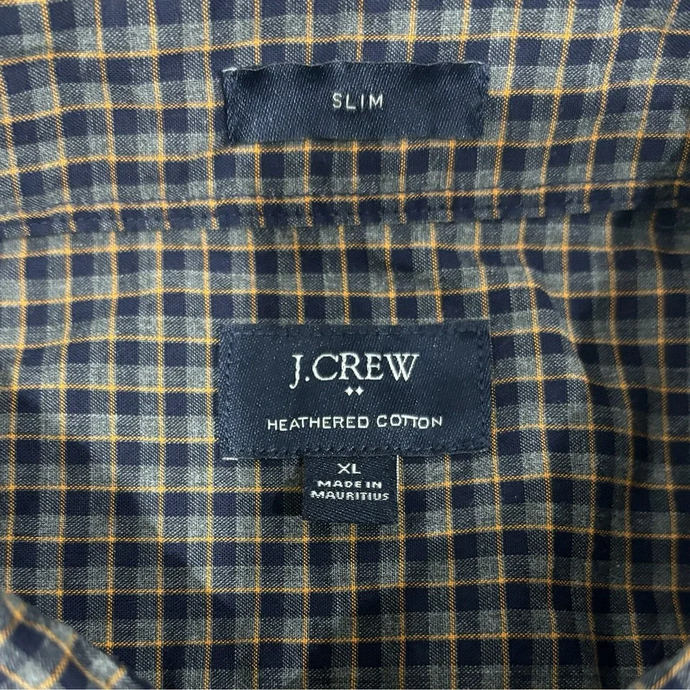 J.Crew Shirt Mens XL Brown Plaid Button Down Long Sleeve Soft‎ Slim Fit